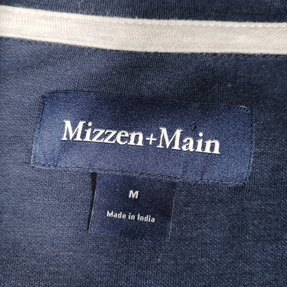 Mizzen+Main Sweater Mens Medium Navy 1/4 Zip Pullover Performance
